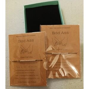 NEW Set of 2 Bad A** Handmade Morse Code Adj Bracelets, 1 For Me, 1 For You‎